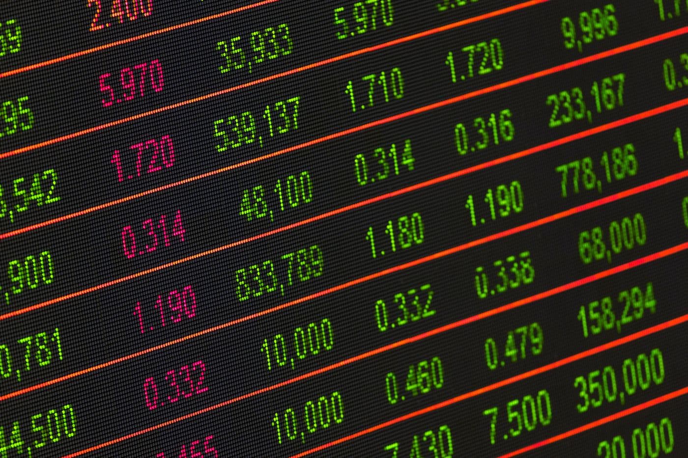 Live market data ticker board